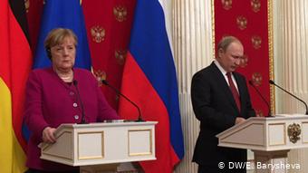 Москва, 11 января 2020 года. Пресс-конференция Ангелы Меркель и Владимира Путина 
