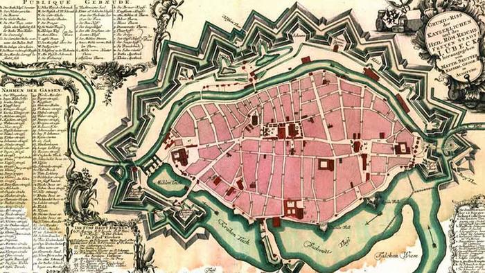 План городских укреплений Любека конца XVII века