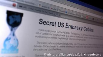 Сайт Wikileaks с публикацией дипломатической переписки США