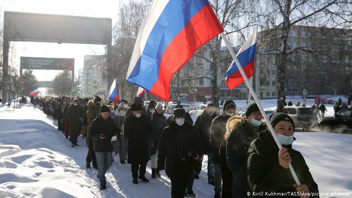 Russland Protest zur Unterstützung des inhaftierten Kremlkritikers Nawalny