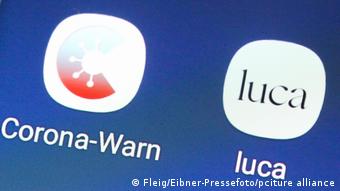 Слева - иконка приложения Corona-Warn-App, справа - Luca