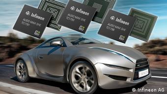 Немецкая компания Infineon рекламирует свои чипы для автомобилей 