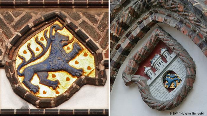 Гербы рода Вельфов и Люнебурга на фасаде ратуши