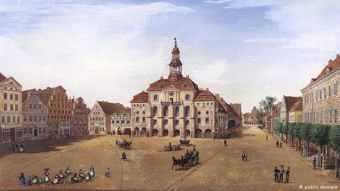 Барочный фасад ратуши Люнебурга на картине Фридриха Зольтау (Friedrich Soltau) 1850 года