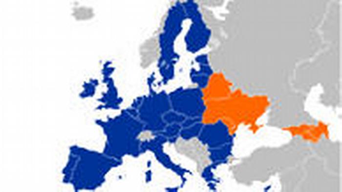 Страны ЕС и Восточного партнерства на карте Европы