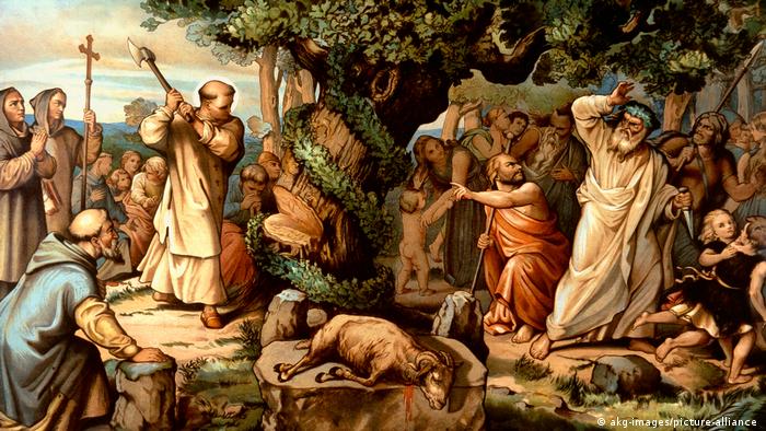 Святой Бонифаций на фреске 1834/44 годов в Мюнхене