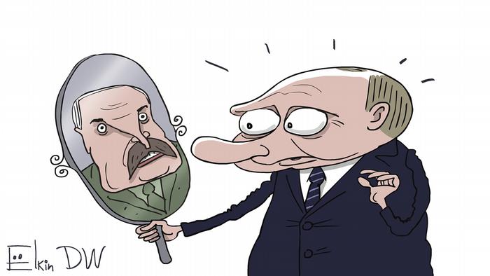 Лукашенко и Путин - карикатура Сергея Елкина