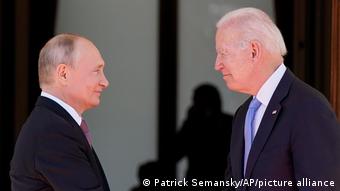 Путин и Байден на саммите в Женеве, июнь 2021