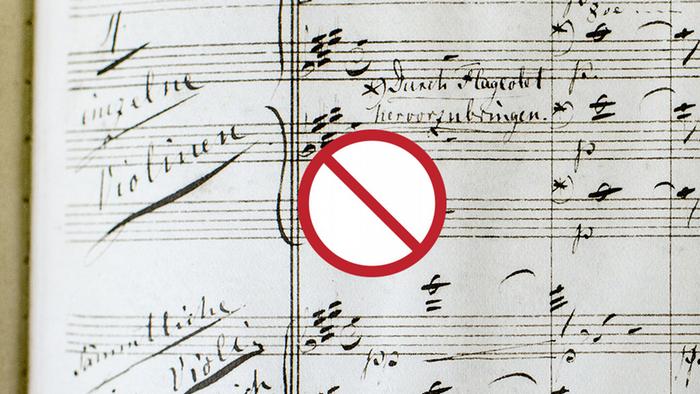Знак запрещено на нотах Вагнера