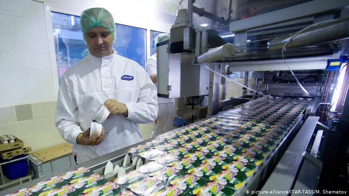Производство йогуртов на подмосковсной фабрике Danone