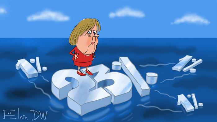 Карикатура Сергея Елкина Потери партии Меркель