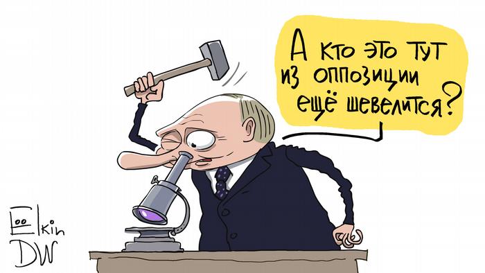 Karikatur von Sergey Elkin | Russland Putin Opposition