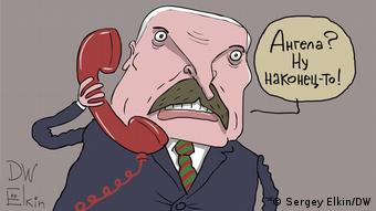 Karikatur | Lukashenko telefoniert mit Merkel