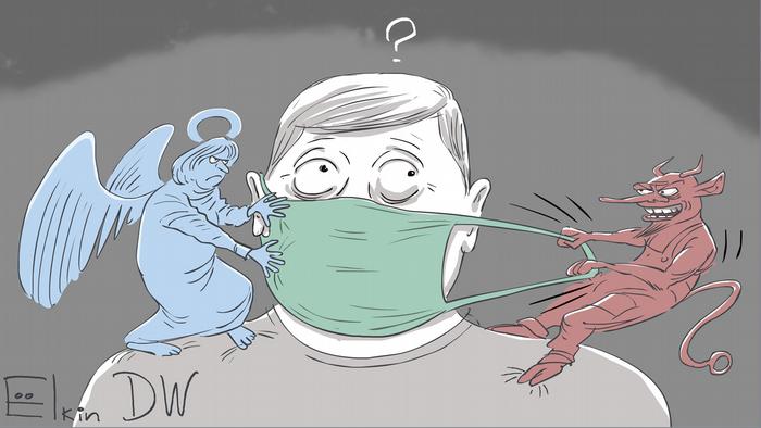 Карикатура Сергея Елкина на тему коронавируса