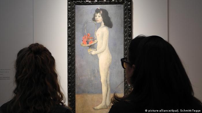 Картина Пабло Пикассо Девушка с корзиной цветов