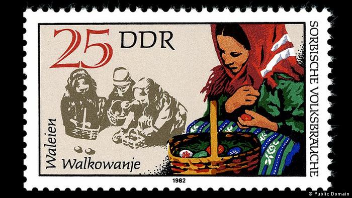 Почтовая марка ГДР, посвященная традициям лужицких сербов
