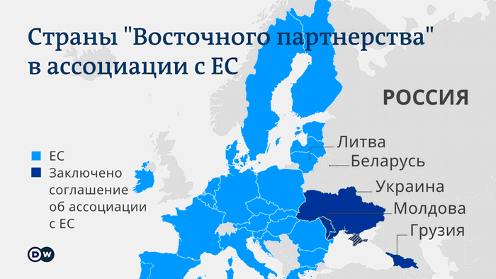 Инфографика - страны Восточного партнерства в ассоциации с ЕС