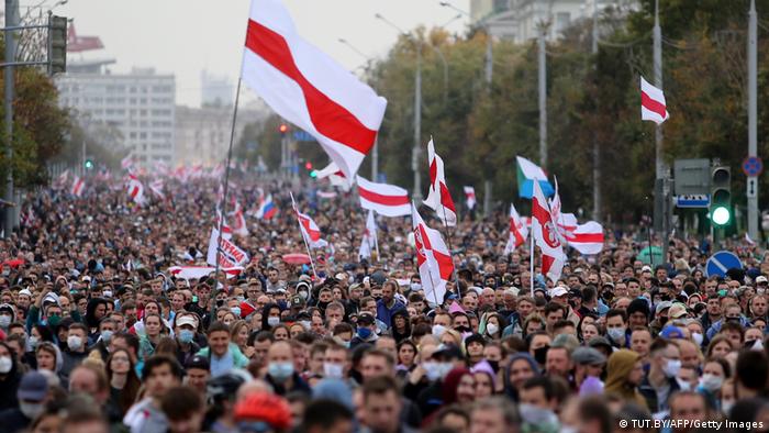 Массовая акция протеста в Минске, сентябрь 2020 года