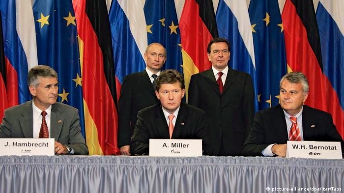 Подписание официального соглашения о Северном потоке 8 сентября2005 года в Берлине