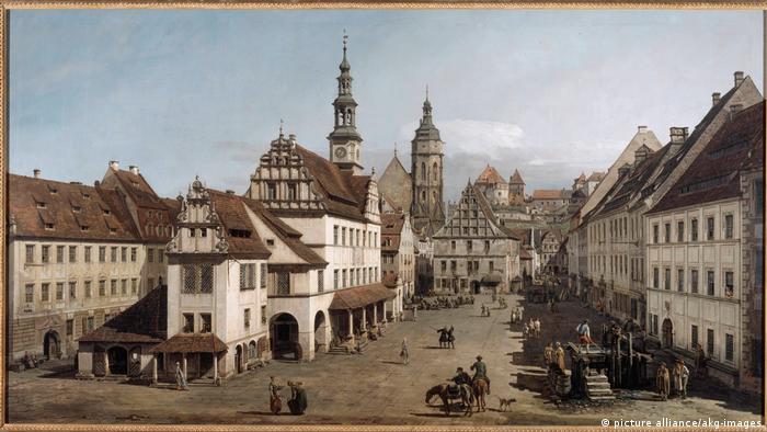 Бернардо Беллотто (Каналетто). Рыночная площадь в Пирне (1753/1754)