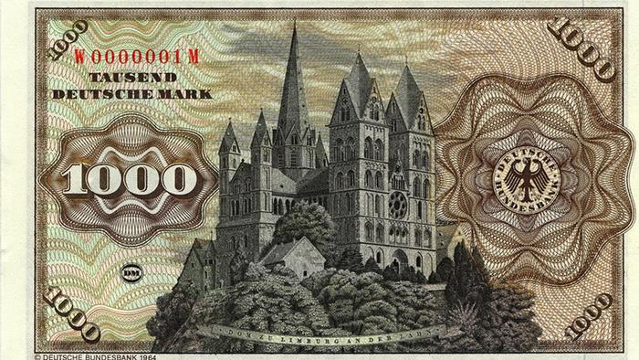 1000 немецких марок образца 1964 года