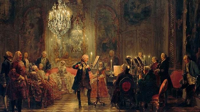 Концерт для флейты в Сан-Суси. Адольф фон Менцель, 1852 год