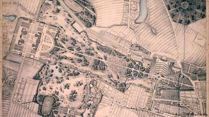 Проект расширения парка Сан-Суси, который по заказу Фридриха Вильгельма IV в 1836 году разработал Петер Йозеф Ленне