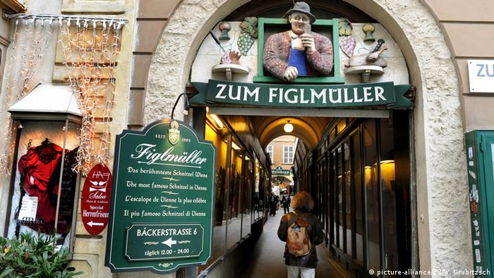 Переулок, в котором расположен ресторан Zum Figlmüller